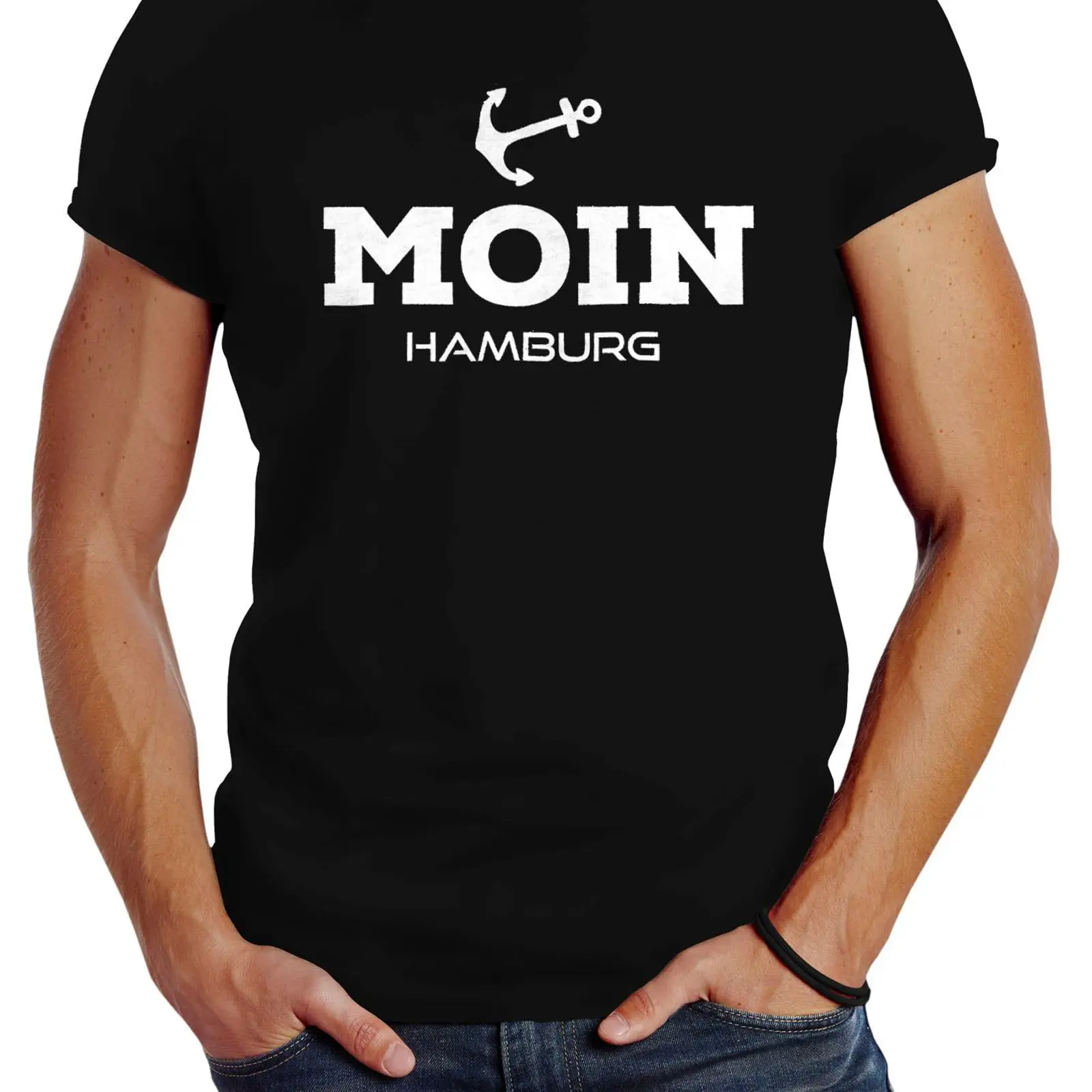 Vintage Fashion Hamburg - Camiseta Masculina Neverless Moin Hamburg Anchor