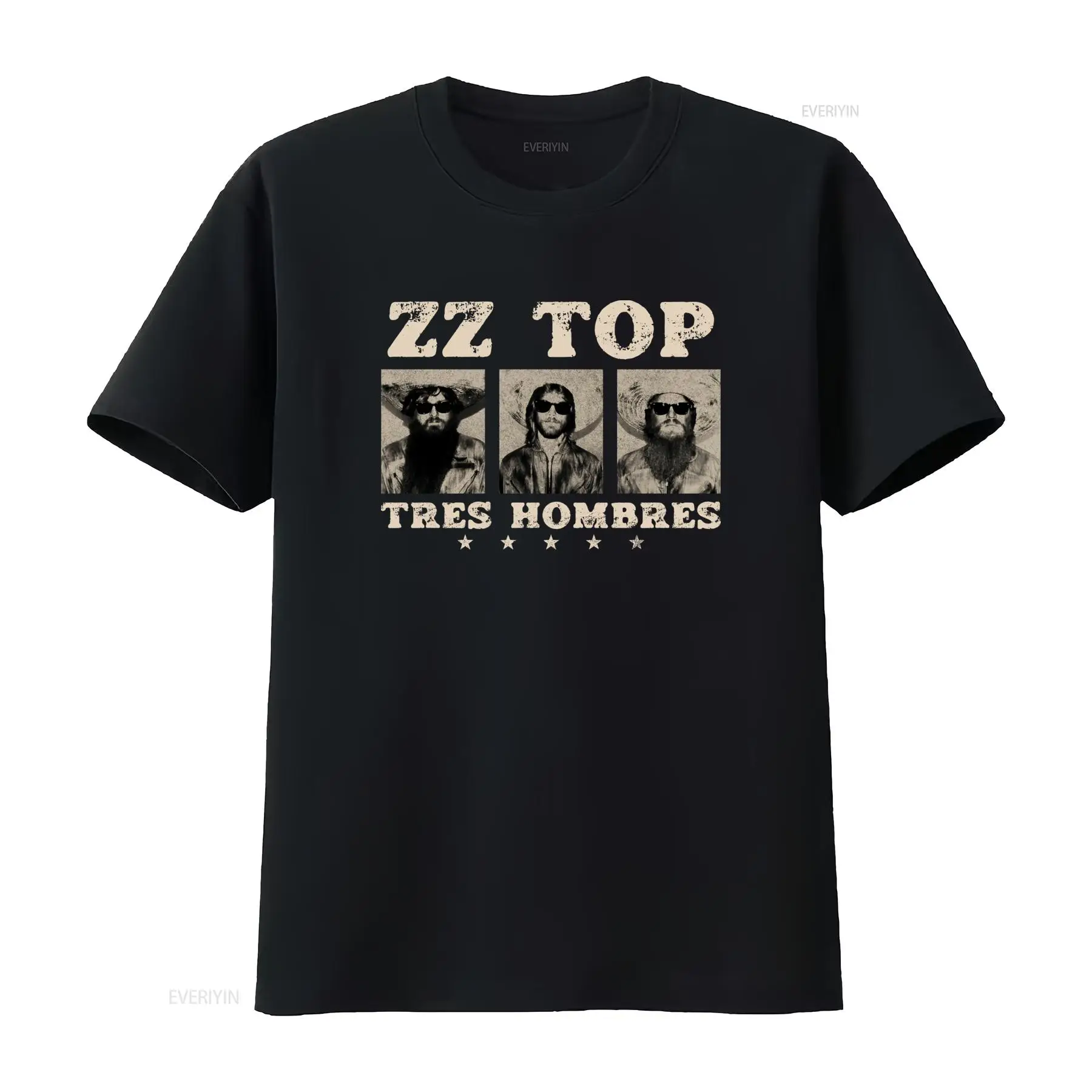 Vintage Fashion La - Camiseta Tres Hombres ZZ Top Retro